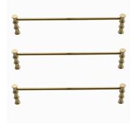 Dia 6mm Shelf Guardrail for Wooden Cabinets, Brass Shelf Tipping Rails 8 12 16 24 28 38 in, Closet Front Round Tube Fence Rod, Protect Against Fall(Brass-3pcs Style C,60cm/23.6in)