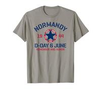 Día D 6 de Junio de 1944 Estrella con Nombres de Playa Rojo, Blanco y Azul Camiseta