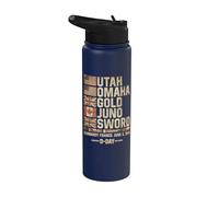Día D 6 de junio de 1944 Las playas recuerdan y honran a los ancianos Stainless Steel Insulated Water Bottle