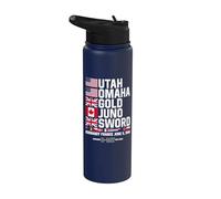 Día D 6 de junio de 1944 Las playas recuerdan y honran Stainless Steel Insulated Water Bottle