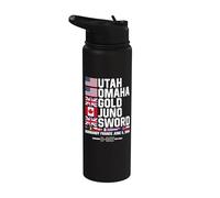 Día D 6 de junio de 1944 Las playas recuerdan y honran Stainless Steel Insulated Water Bottle