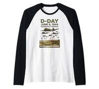 Día D 6 de Junio de 1944 Los paracaidistas de Normandía recuerdan y honran Camiseta Manga Raglan