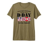 Día D 6 de Junio de 1944 Normandía Francia Nunca Olvides Impresión Negra Camiseta Premium