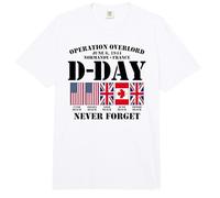 Día D 6 de Junio de 1944 Normandía Francia Nunca Olvides Impresión Negra Comfort Colors Adult Heavyweight T-Shirt