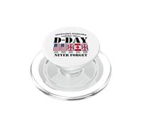 Día D 6 de Junio de 1944 Normandía Francia Nunca Olvides Impresión Negra PopSockets PopGrip para MagSafe