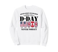 Día D 6 de Junio de 1944 Normandía Francia Nunca Olvides Impresión Negra Sudadera