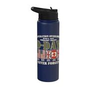 Día D 6 de junio de 1944 Normandía Francia Nunca olvides que se desvaneció Stainless Steel Insulated Water Bottle