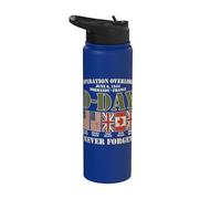 Día D 6 de junio de 1944 Normandía Francia Nunca olvides que se desvaneció Stainless Steel Insulated Water Bottle