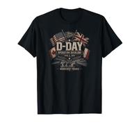 Día D 6 de Junio de 1944 Operación Overlord Banderas Aliadas ondeando Camiseta