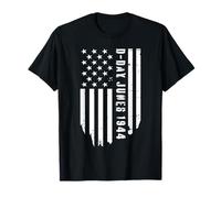 Día D 81 aniversario 1944-2025 bandera estadounidense Estados Unidos hombre D día Camiseta