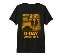 Día D 82 Aniversario 1944-2025 Homenaje en Recuerdo de Veteranos Camiseta Premium