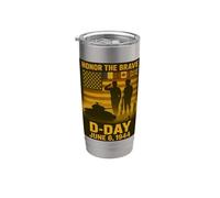 Día D 82 aniversario 1944-2025 Homenaje en recuerdo de veteranos Vaso térmico de acero inoxidable de doble pared