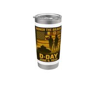 Día D 82 aniversario 1944-2025 Homenaje en recuerdo de veteranos Vaso térmico de acero inoxidable de doble pared
