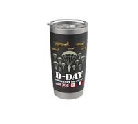 Día D 82 Aniversario 1944 Paracaidistas Homenaje a los Veteranos Hombres Vaso térmico de acero inoxidable de doble pared