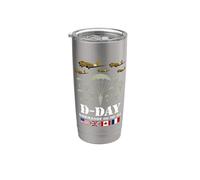 Día D 82 Aniversario 1944 Paracaidistas Homenaje a los Veteranos Hombres Vaso térmico de acero inoxidable de doble pared