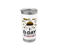 Día D 82 Aniversario 1944 Paracaidistas Recuerdo de Veteranos Vaso térmico de acero inoxidable de doble pared