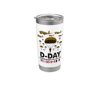 Día D 82 Aniversario 1944 Paracaidistas Recuerdo de Veteranos Vaso térmico de acero inoxidable de doble pared