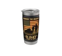 Día D 82 Aniversario Normandía 1944 Homenaje Militar Hombres Vaso térmico de acero inoxidable de doble pared