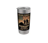 Día D 82 Aniversario Normandía 1944 Homenaje Militar Hombres Vaso térmico de acero inoxidable de doble pared