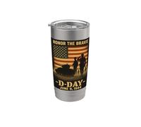 Día D 82 Aniversario Normandía 1944 Homenaje Militar Hombres Vaso térmico de acero inoxidable de doble pared