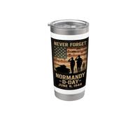 Día D 82 Aniversario Normandía 1944 Homenaje Militar Hombres Vaso térmico de acero inoxidable de doble pared