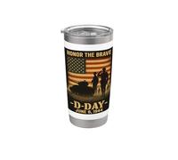 Día D 82 Aniversario Normandía 1944 Homenaje Militar Hombres Vaso térmico de acero inoxidable de doble pared