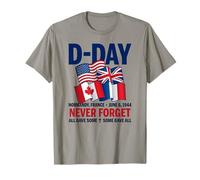 Día D ondeando Banderas Normandía Francia 6 de Junio de 1944 Nunca Olvides Camiseta