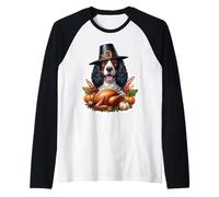 Día de Acción de Gracias American Water Spaniel Dueño de Perro Mamá Papá Divertido Camiseta Manga Raglan