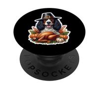 Día de Acción de Gracias American Water Spaniel Dueño de Perro Mamá Papá Divertido PopSockets PopGrip Adhesivo