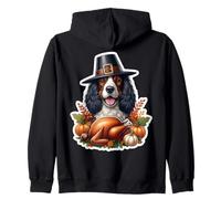 Día de Acción de Gracias American Water Spaniel Dueño de Perro Mamá Papá Divertido Sudadera con Capucha