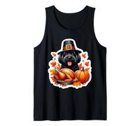 Día de Acción de Gracias Negro Ruso Terrier Dueño De Perro Mamá Papá Divertido Camiseta sin Mangas