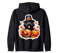 Día de Acción de Gracias Negro Ruso Terrier Dueño De Perro Mamá Papá Divertido Sudadera con Capucha