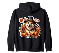 Día de Acción de Gracias Noruego Lundehund Dueño de Perro Mamá Papá Cachorro Divertido Sudadera con Capucha