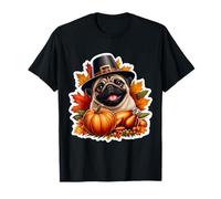 Día de Acción de Gracias Pug Dueño Perro Amante Divertido Peregrino Turquía Mamá Camiseta