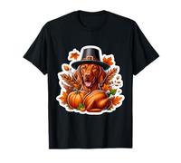 Día de Acción de Gracias Vizsla Dueño Perro Amante Divertido Peregrino Turquía Mamá Camiseta