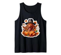 Día de Acción de Gracias Vizsla Dueño Perro Amante Divertido Peregrino Turquía Mamá Camiseta sin Mangas