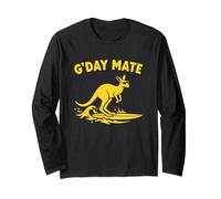 Día de Australia Surfing Australiano Canguro Surfista G'Day Mate Manga Larga