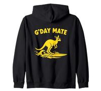 Día de Australia Surfing Australiano Canguro Surfista G'Day Mate Sudadera con Capucha
