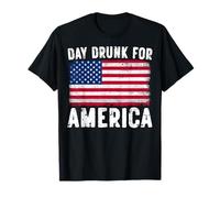 Día de borracho para Estados Unidos, bebedor patriótico, 4 de julio, bandera de EE. UU. Camiseta