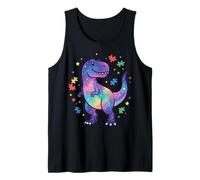 Día de concienciación sobre el Autismo Rompecabezas de Dinosaurios para niños y Adolescentes Camiseta sin Mangas