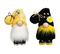Día de la Abeja GNOME Bumble Bee Doll sin Rostro Dwarf Dwarf Doll Decoration para la casa de la Granja del hogar Spring 2pcs