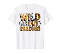 Día de la biblioteca para amantes de los libros de animales salvaje sobre lectura Camiseta