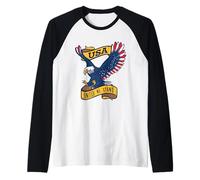 Día de la Independencia, 4 de julio, United We Stand Patriotic Eagle Camiseta Manga Raglan