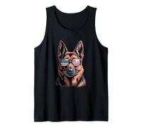 Día de la Independencia del Pastor Alemán 4 de Julio Camiseta sin Mangas