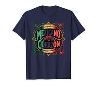 Día de la Independencia Mexicana Mexicano De Corazon Patriotic Camiseta, Hombre, Azul Marino, XL