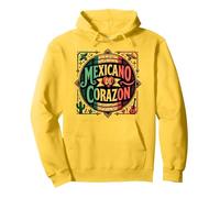 Día de la Independencia Mexicana Mexicano De Corazon Patriotic Sudadera con Capucha, Unisex para Adultos, Limón, M