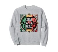 Día de la Independencia Mexicana Mexicano De Corazon Patriotic Sudadera, Unisex para Adultos, Gris Jaspeado, XXL