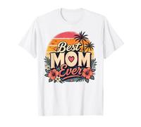Día de la Madre Best Mom Ever Floral Retro Sunset Design Camiseta