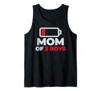 Día de la Madre cansada mamá mamá de 3 niños Divertido diseño de Humor Camiseta sin Mangas