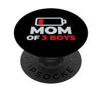 Día de la Madre cansada mamá mamá de 3 niños Divertido diseño de Humor PopSockets PopGrip Adhesivo